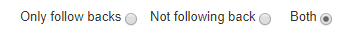 followbacks radio buttons